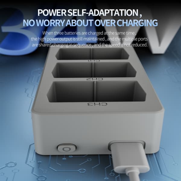 Ladestativ for 3 batterier til DJI Mavic Mini 3 Pro / Mini 3