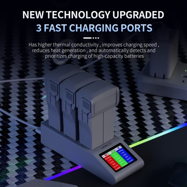 Opladningsstativ til 3 batterier til DJI Mavic Mini 3 Pro / Mini 3