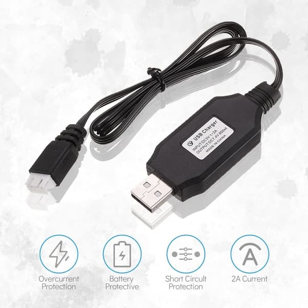 Hubsan 2x USB Laddkabel 7.4V för SYMA X8C Hubsan H501S – Tillbehör till Fjärrstyrda Leksaker Batteriladdare