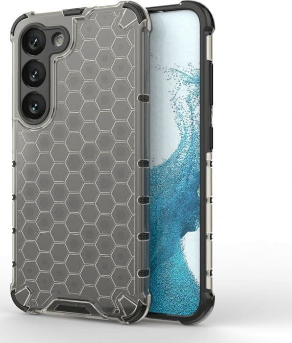 Hurtel - 187765997 - Honeycomb-skal för Samsung Galaxy S23, hybridskydd i svart