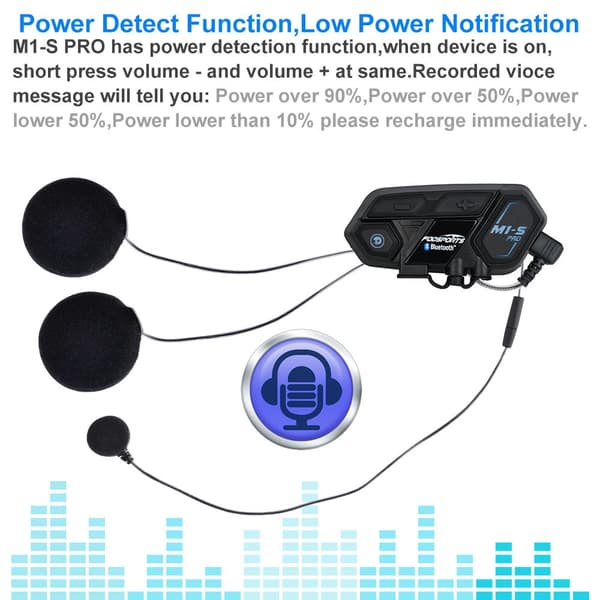 Moottoripyöräkypärän intercom, langaton Bluetooth-kuulokemikrofoni, 2000M langaton intercom