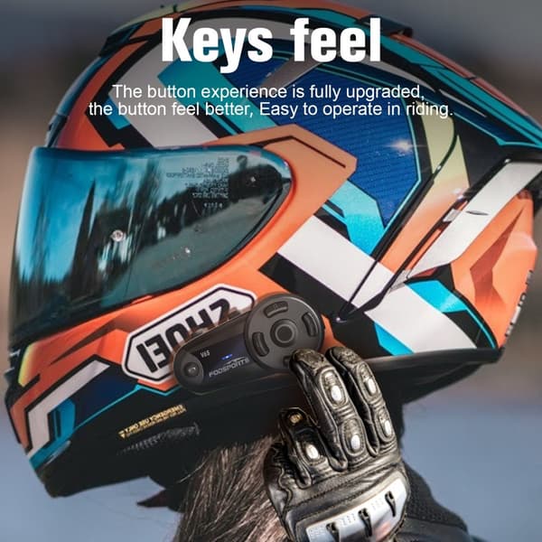 Motorcykel Intercom Headset, Bluetooth-forbindelse, 6 ryttere kommunikation