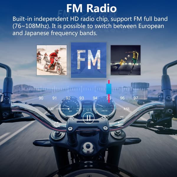 Motorcykel Intercom Headset, Bluetooth-forbindelse, 6 ryttere kommunikation