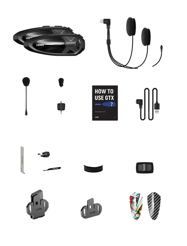 Motorcykel Intercom, Bluetooth 50 Forbindelse, Enkeltknap Parring, Dobbelt pakke 2 stk