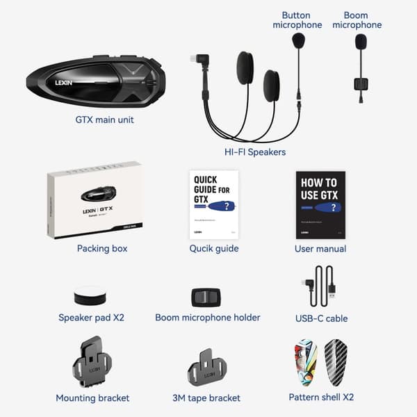 Moottoripyöräkypärän kuulokkeet, 10-hengen intercom, 2000 metrin kantama, Bluetooth 5.0,Yksittäispakkaus 1 kpl