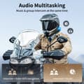 Miniatyrbillede 3 af 5: Motorcykel Bluetooth Intercom System, Op til 8 ryttere, 2000m Rækkevidde, Støjreduktion