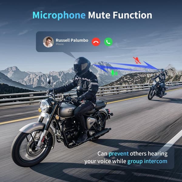 Moottoripyörän Bluetooth-kuulokkeet, 8 ajajan intercom, vedenpitävä ominaisuus, musiikin jakaminen