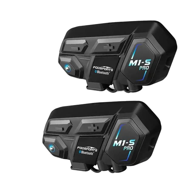 Motorcykel Intercom Headset, Bluetooth 5.0, Understøtter 8 Ryttere, Vandtæt Design