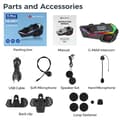 Pikkukuva 2 / 2: Kypärä Bluetooth-kuulokkeet, 1500 mAh akku, 6 ratsastajan intercom, vedenkestävä,1kpl Puhelin