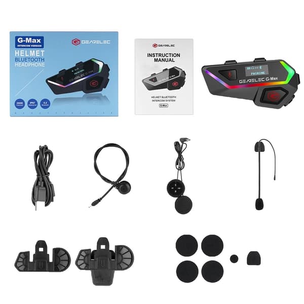 Kypärä Bluetooth-kuulokkeet, 1500 mAh akku, 6 ratsastajan intercom, vedenkestävä,1kpl Puhelin