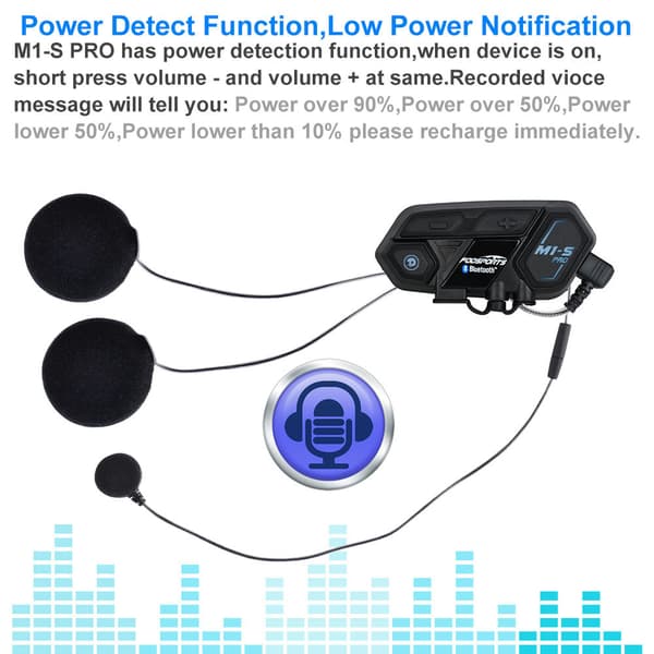 Moottoripyöräkypärän intercom, langaton Bluetooth-kuulokemikrofoni, 2000M langaton intercom