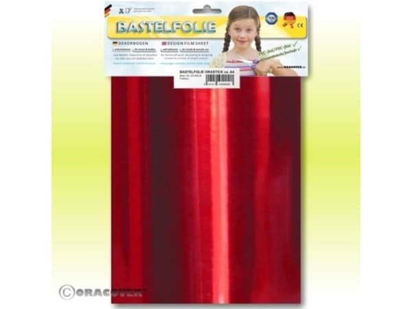 Oracover 25-093-B Klæbefilm Orastick (L x B) 300 mm x 208 mm Krom-rød