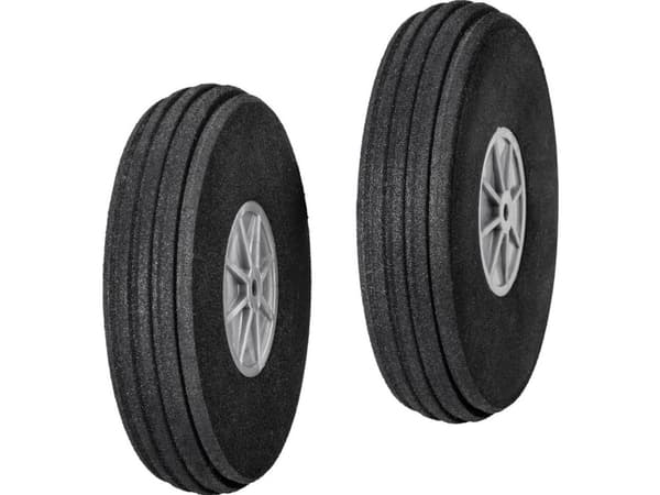 DU-BRO Modelfly skumgummidæk med plasticfælge, Med profil 76 mm 2 stk