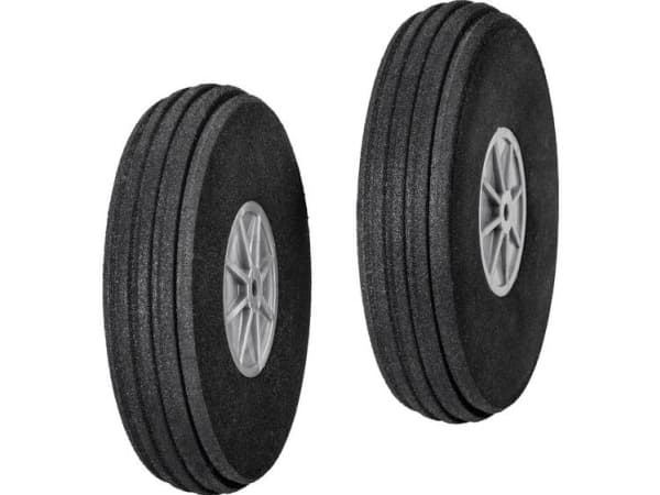 DU-BRO Modelfly skumgummidæk med plasticfælge, Med profil 76 mm 2 stk