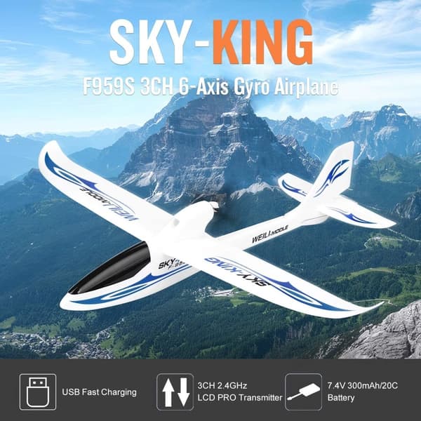 WLtoys Sky-King F959S 2.4GHz m/Gyro - Komplet