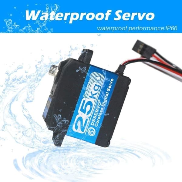 Dsservo DS3225PRO 7.4V 25KG ja 25T nokka mallille 1/10 (180 astetta) - Lisävarusteet kauko-ohjattaville leluille Digitaalinen ytimetön servomoottori