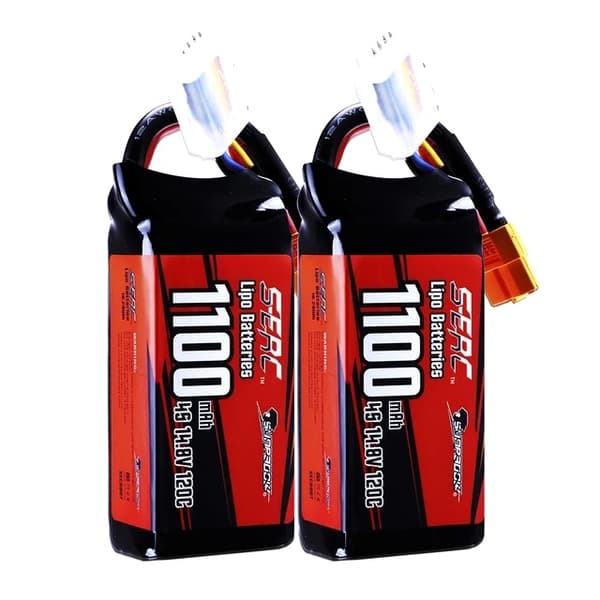 Lipo-akku, suuri kapasiteetti, XT60-liitin, 1500 4S 120C 2kpl