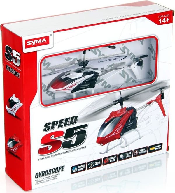 Fjernstyret RC helikopter SYMA S5 3CH hvid