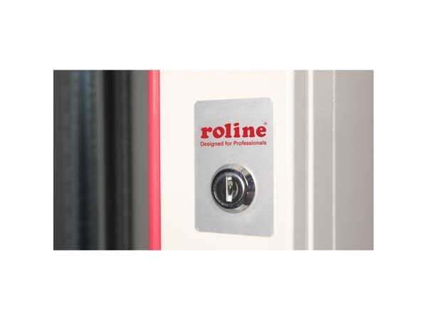 ROLINE 26.21.0001, Veggmonterbar hylle, 7U, Nøkkellås, Rack skinner, 18 kg, Grå