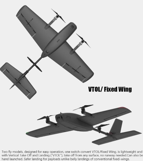 HeeWing T2 Cruza EPP FPV PNP VTOL + opbevaringstas