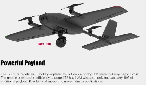 HeeWing T2 Cruza EPP FPV PNP VTOL + opbevaringstas