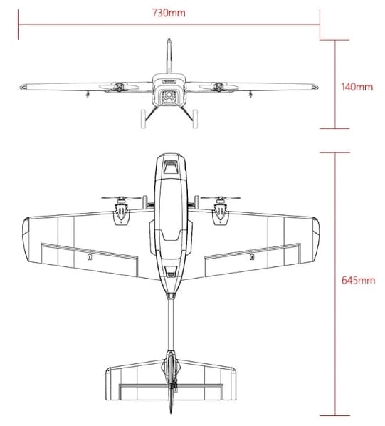 HeeWing RC T1 730mm EPP FPV Airplane PNP Pro Grå