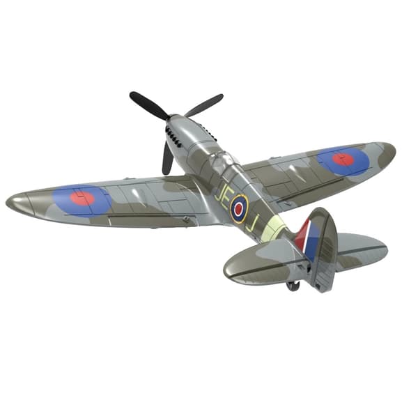 Spitfire Mini RC-flygplan, 400 mm vingspann, 15 minuters flygtid,RTF Blå 2 Batterier