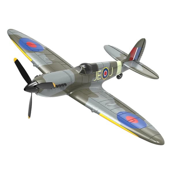 Spitfire Mini RC Flyvemaskine, 400 mm Vingerækkevidde, 15-minutters Flyvetid,RTF Blå 3 Batterier