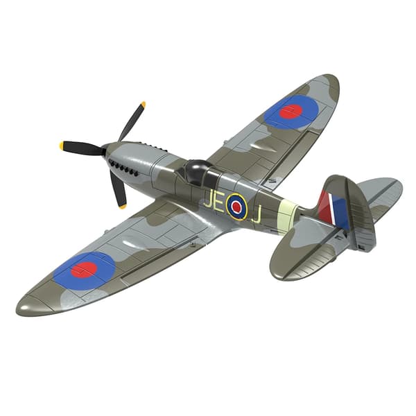 Eachine Spitfire RC-flygplan, 400 mm vingbredd, 15 minuters flygtid,BNF 2B Blå