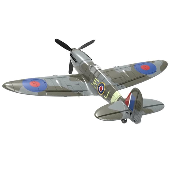 Spitfire Mini RC-flygplan, 400 mm vingspann, 15 minuters flygtid,RTF Blå 2 Batterier