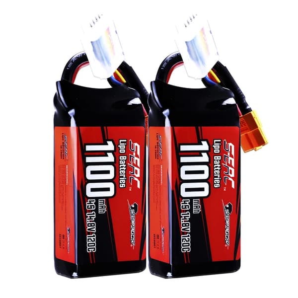 Lipo-batteri, hög kapacitet, XT60-kontakt, 1100 4S 120C 2st
