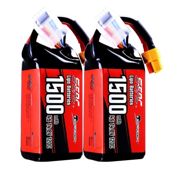 Lipo-batteri, hög kapacitet, XT60-kontakt, 1500 4S 120C 2st