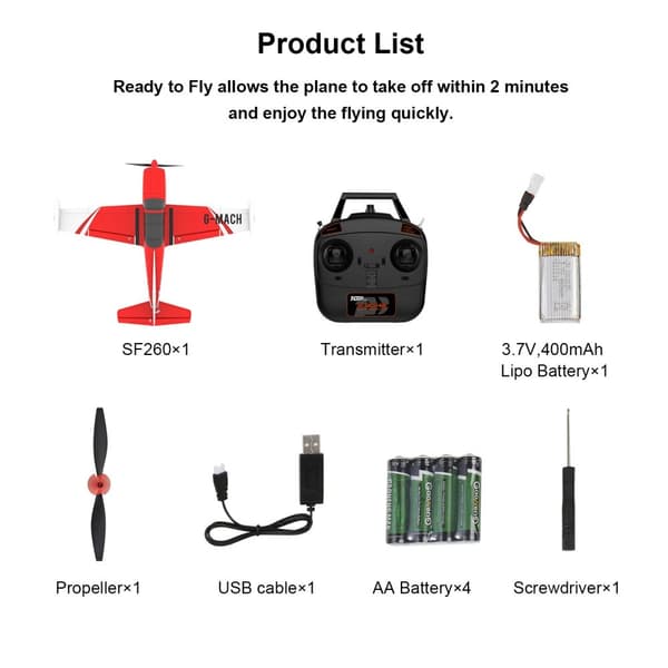 Top RC Hobby Mini SF260 450mm Gyro RTF