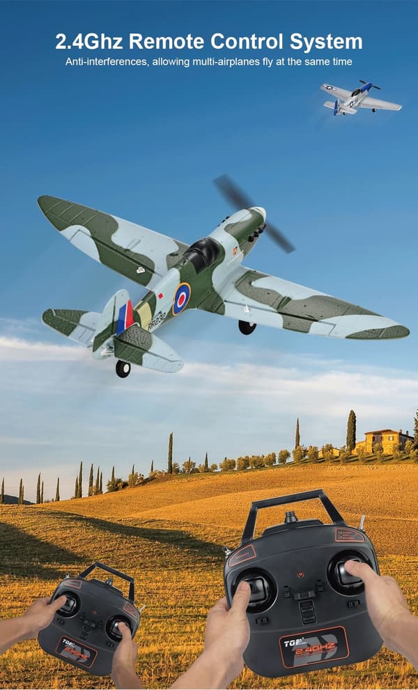 Spitfire 450mm Gyro Grön/Brun RTF