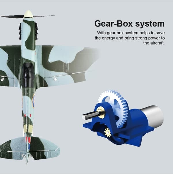 Spitfire 450mm Gyro Grön/Brun RTF