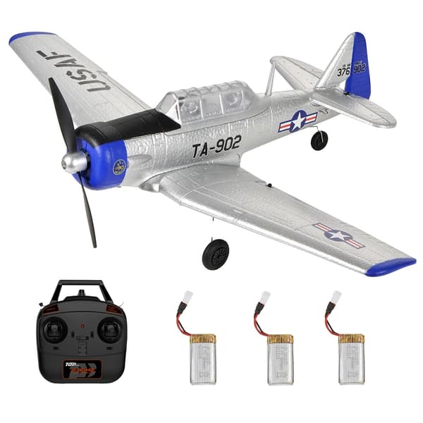 RC-flygplan, 450 mm vingbredd, 6-axlig gyro, 12-15 minuters flygtid,Silver 3 Batterier