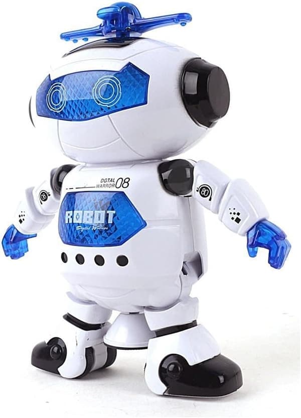 OBOSOE Musical Walk Tanssiva Robottilelu Lapsille, Vilkkuva valo, 360° kehon pyöriminen, Taapero Bosys Tytöt Hauska Figuurilelu