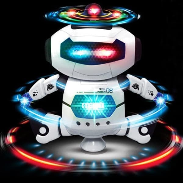 OBOSOE Musical Walk Tanssiva Robottilelu Lapsille, Vilkkuva valo, 360° kehon pyöriminen, Taapero Bosys Tytöt Hauska Figuurilelu