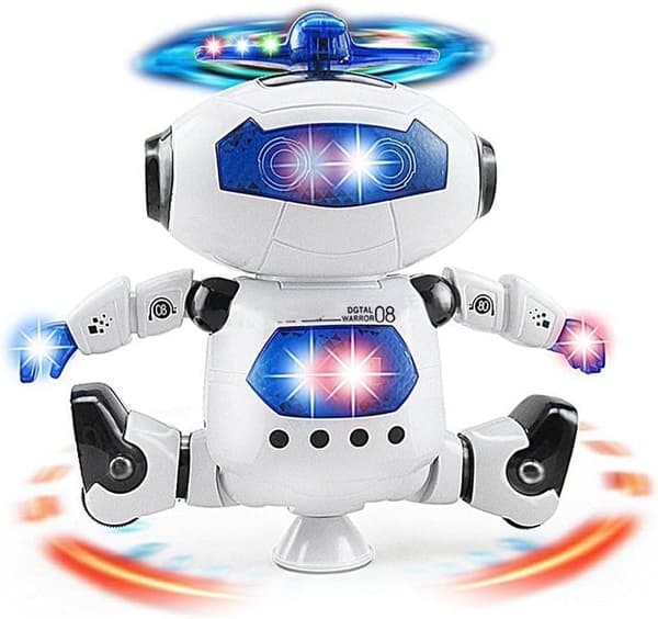 OBOSOE Musical Walk Tanssiva Robottilelu Lapsille, Vilkkuva valo, 360° kehon pyöriminen, Taapero Bosys Tytöt Hauska Figuurilelu