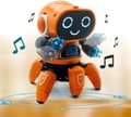 Pikkukuva 2 / 11: OBOSOE Kids sähköinen robottilelu lahja söpö 6-kloori LED-valo musikaalinen tanssi robottilelut tanssiva robotti