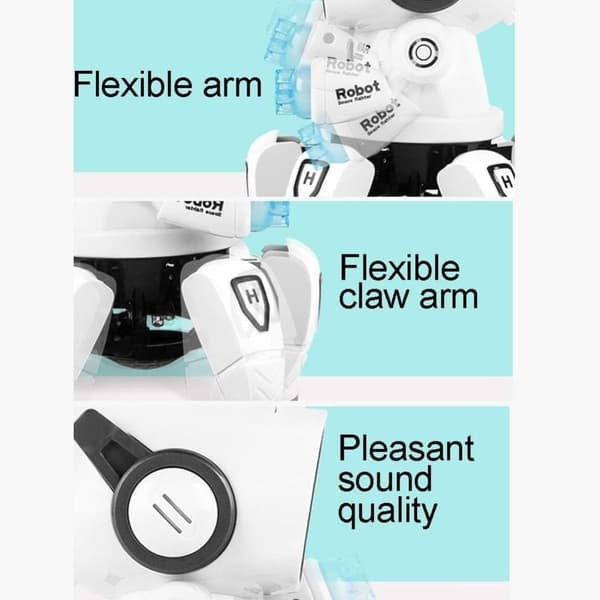 OBOSOE Barn Elektrisk Robot Leksak Gåva Söt 6-Klor LED Ljus Musikalisk Dansande Robot Leksaker Dansande Robot