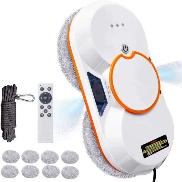 Fönsterputsrobot, 3800Pa sugkraft, intelligent kantdetektering,EU, Vit