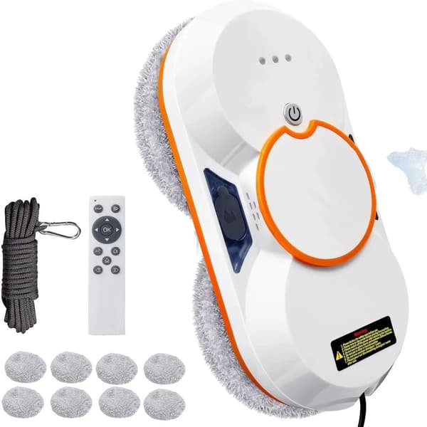 Fönsterputsrobot, 3800Pa sugkraft, intelligent kantdetektering,EU, Vit