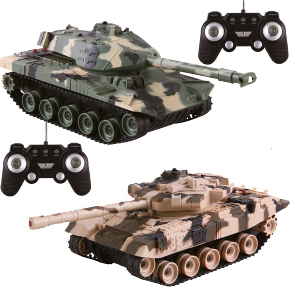 Fjärrstyrda Battle Tanks med IR Combat System Grön/Sand 27,5 cm (2 st)