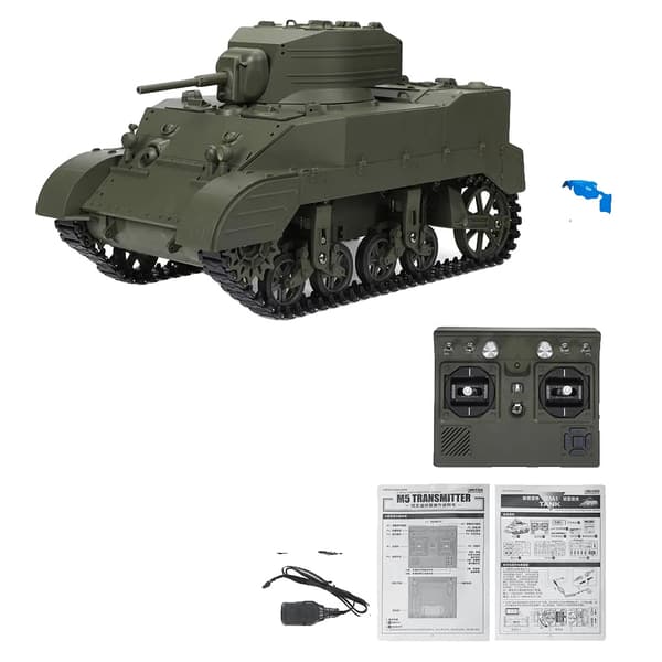 RC Tank, 1:16 Skala, Upp till 20 Minuters Speltid,Grön 2 batterier
