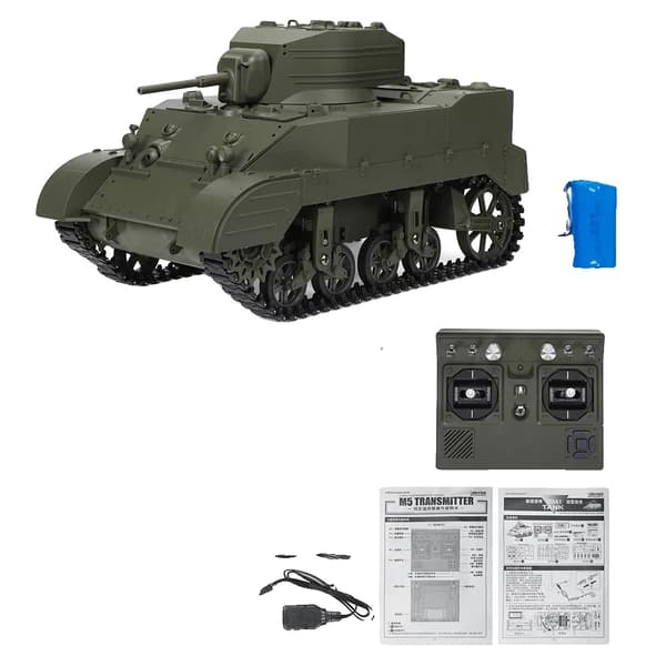 RC Tank, 1:16 Skala, Op til 20 Minutters Legetid,Grøn 1 batteri