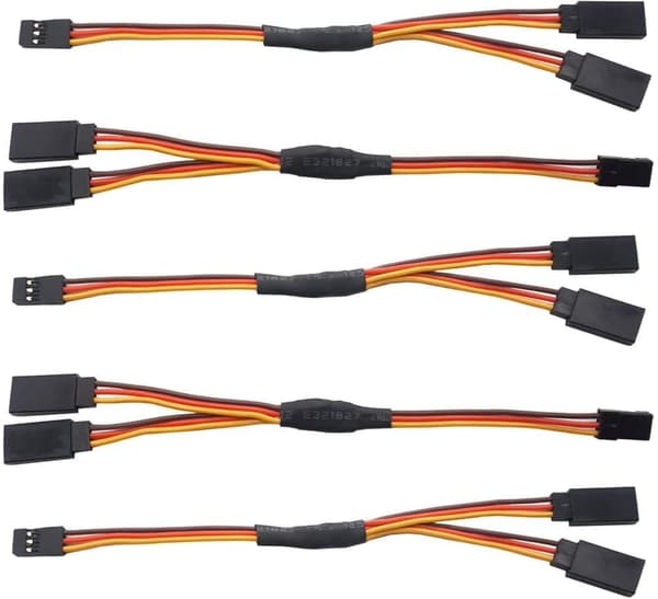 10st servo förlängningskabel 1 till 2 Y Kablar Blytråd 300mm 11,81 tum 3 Pin Cord JR Man Head och Futaba Female Head för RC Planet Kabel
