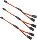 Miniatyrbild 1 av 4: 10st servo förlängningskabel 1 till 2 Y Kablar Blytråd 300mm 11,81 tum 3 Pin Cord JR Man Head och Futaba Female Head för RC Planet Kabel
