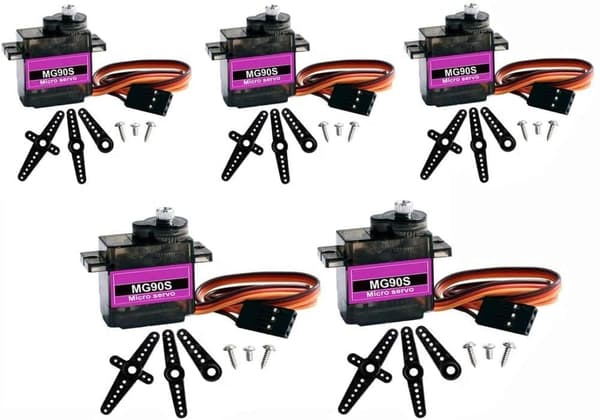 5 delar MG90S Micro Servo för RC helikopterplan bilbåt - Tillbehör till Fjärrstyrda Leksaker Servo Metal Gear