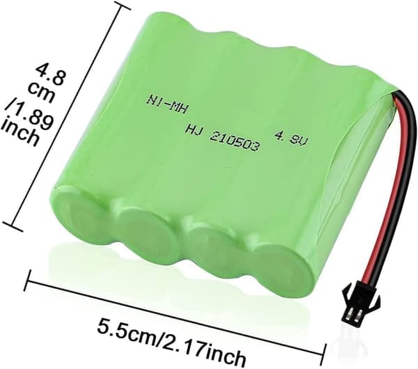 1-delt genopladelig 4.8V Ni-MH 1200mAh til bilens fjernbetjening + USB-oplader - tilbehør til fjernbetjening legetøj batteri